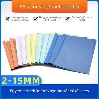 A5 hőragasztó boríték dokumentumokhoz, fehér belső, átlátszó külső, 2–15 mm vastagságig, könyvbe kötve