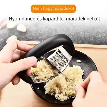 Rozsdamentes acél fokhagyma- és gyömbérprés – kézi konyhai eszköz fokhagyma paszta készítéséhez