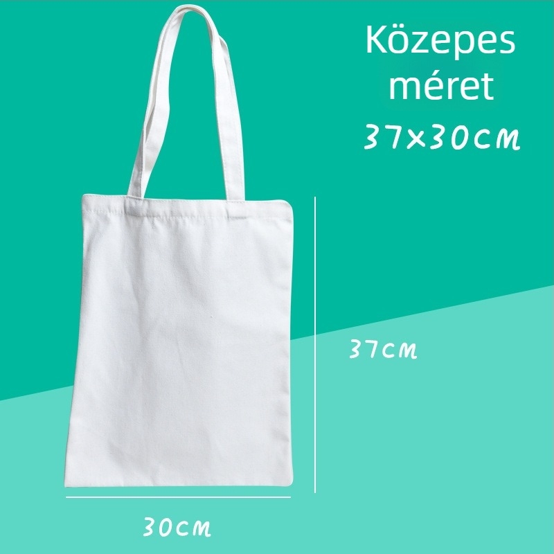 Üres vászon táska graffitihez — DIY készlet gyerekeknek, nagy kapacitású bevásárlótáska.