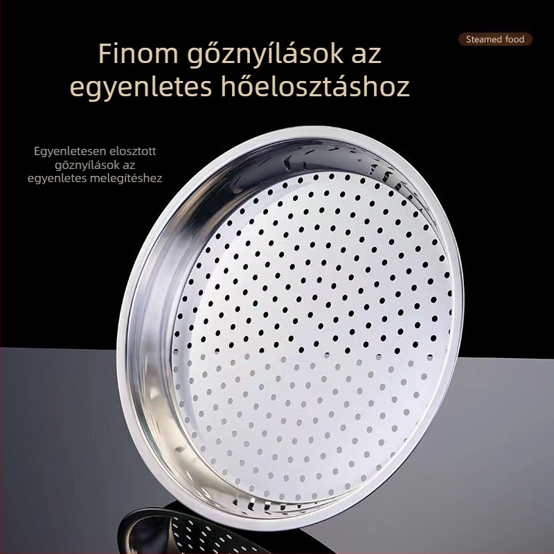 Rozsdamentes acél wok pároló tálcája, hőálló, könnyen tisztítható, sűrű párolónyílásokkal, multifunkcionális gőzállvány és kosár