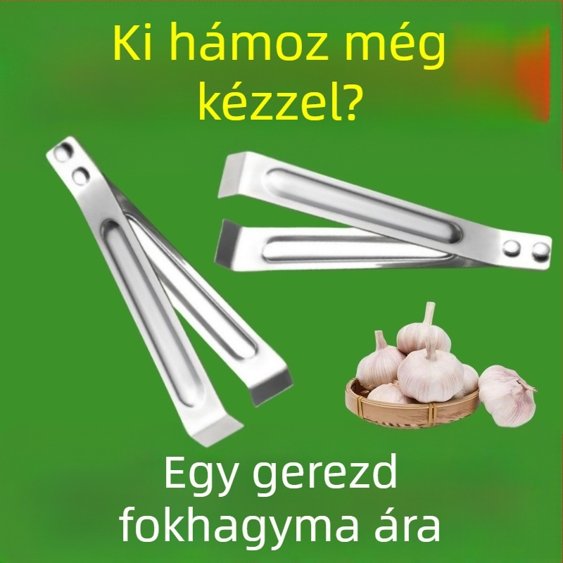 Rozsdamentes acél fokhagyma-hámozó klip, háztartási eszköz a nagy fokhagymagerezdek gyors hámozásához