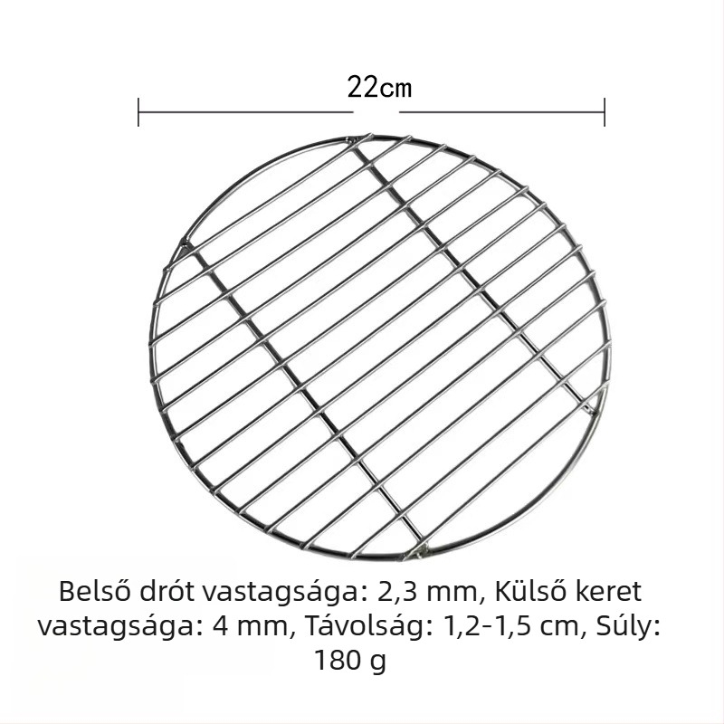 Kerek rozsdamentes acél grillrács elektromos kerámia főzőlaphoz