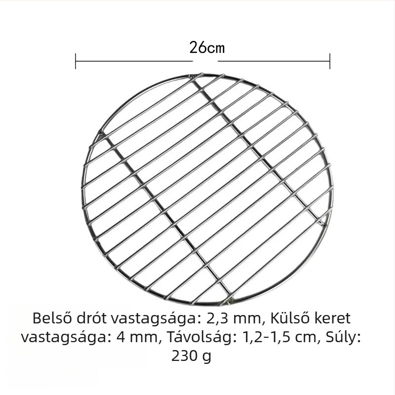 Kerek rozsdamentes acél grillrács elektromos kerámia főzőlaphoz