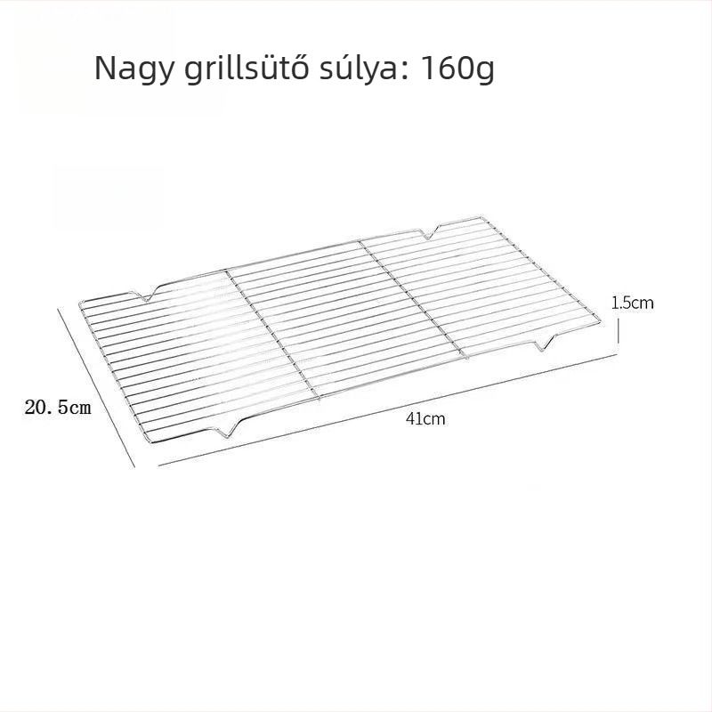 Rozsdamentes acél barbecue grillrács – vastított és megerősített, négyszögletes sütőrács kültéri kempingezéshez
