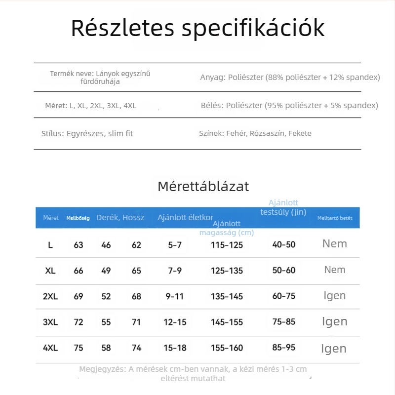 7–12 éves lányoknak, gyorsan száradó egyrészes fürdőruha szoknyával, rajzfilmszerű stílus