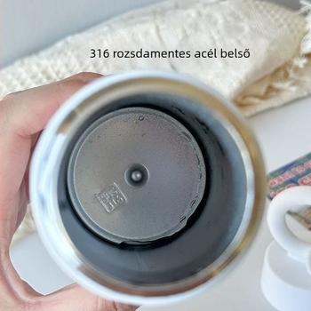 Új, stílusos virágszirom formájú pohár, 316 rozsdamentes acélból, termosz, hordozható fogantyúval