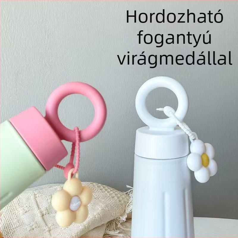 Új, stílusos virágszirom formájú pohár, 316 rozsdamentes acélból, termosz, hordozható fogantyúval