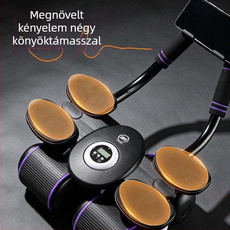 Automatikus visszapattanó haskerék hasizom-gyakorlatokhoz, könyöktámaszos, otthoni fitnesz eszköz