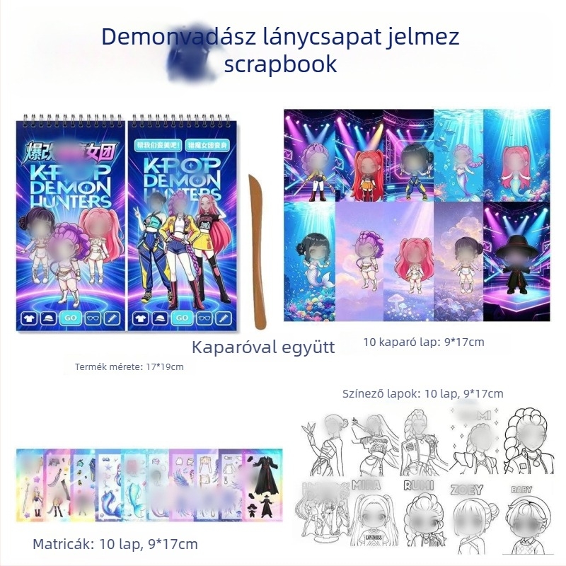 Új karcolható matricás könyv lányoknak – DIY kézzel készített matricák, oktató és kreatív játék gyermekek számára