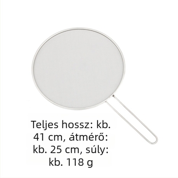Rozsdamentes acél olajfröccsenés elleni fedél – szellőző konyhai fedő fazékhoz