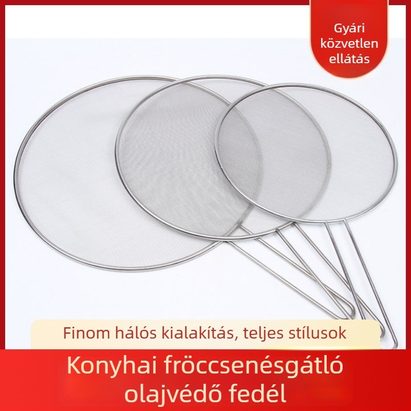 Rozsdamentes acél olajfröccsenés elleni fedél – szellőző konyhai fedő fazékhoz