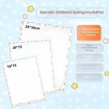 Kézzel készített gyöngyvasaló kendő, szegélyezett szélekkel, rendkívül vastag 0,25 mm, lyukmentes, durva textúra