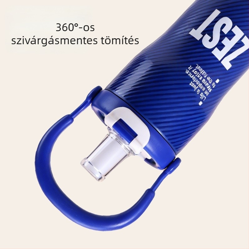 Új stílusú hordozható rozsdamentes acél termoszbögre autóhoz, nagy kapacitású, közvetlen inni szívószállal, esztétikus kivitelezés