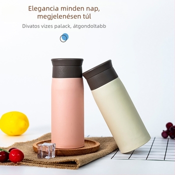 Muxi üvegkupa – emlékajándék gravírozott logóval, dupla falú hőszigeteléssel és fedéllel, nyitási promóciókhoz