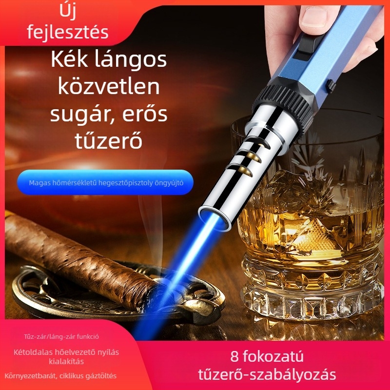 Fém testű, szélbiztos kültéri grill-torcha gyújtó, bután, logó testreszabható
