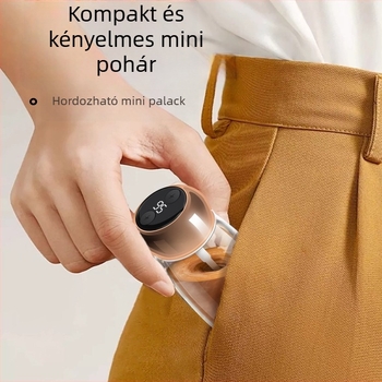 Mini fehérje shaker hőmérséklet kijelzővel, élelmiszer-minőségű Tritan anyagból, újratölthető tejpor keverő pohár