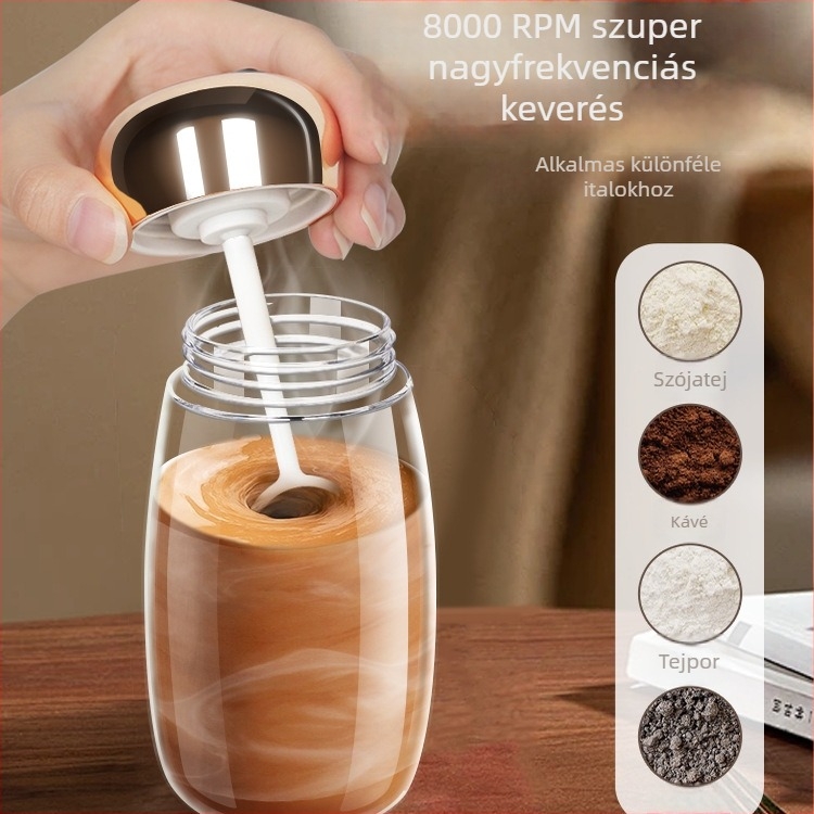 Mini fehérje shaker hőmérséklet kijelzővel, élelmiszer-minőségű Tritan anyagból, újratölthető tejpor keverő pohár