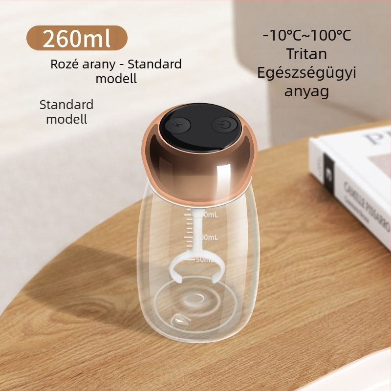 Mini fehérje shaker hőmérséklet kijelzővel, élelmiszer-minőségű Tritan anyagból, újratölthető tejpor keverő pohár