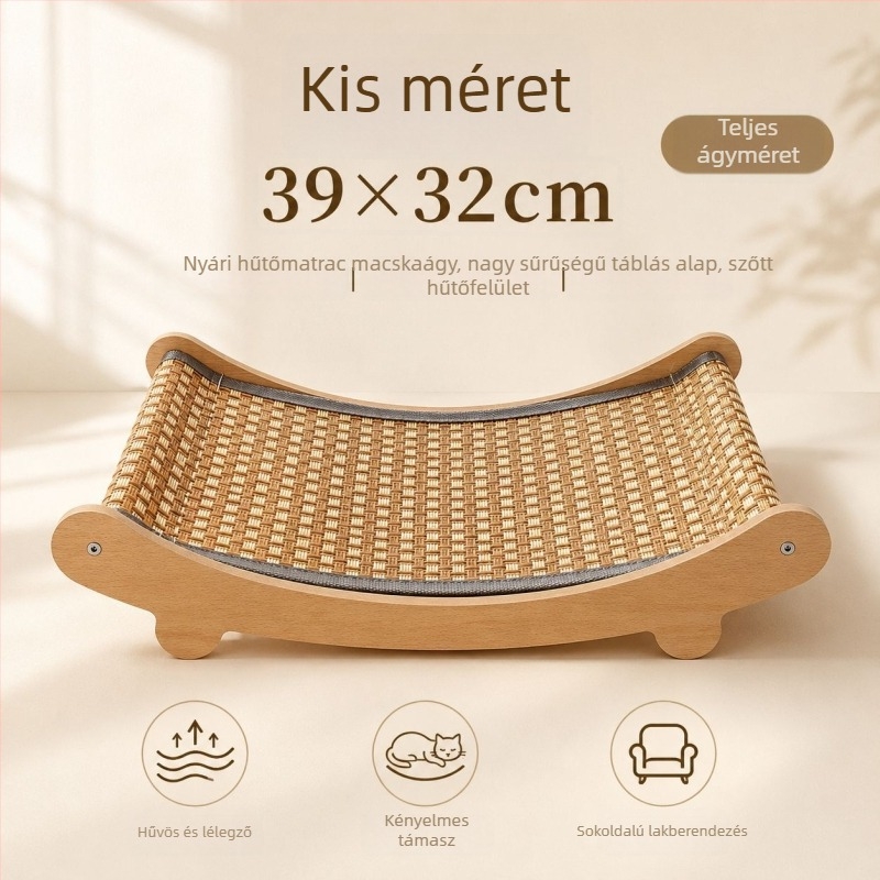 Macska-lounge kanapé beépített karmoló deszkával és ággyal, univerzális macskáknak és kutyáknak, nagy méretű, fejlesztett, szőrmentes