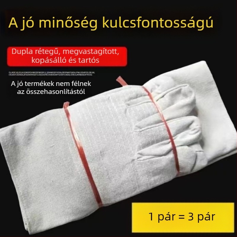 24 szálas vastagított kopásálló hegesztő kesztyűk, lélegzőek