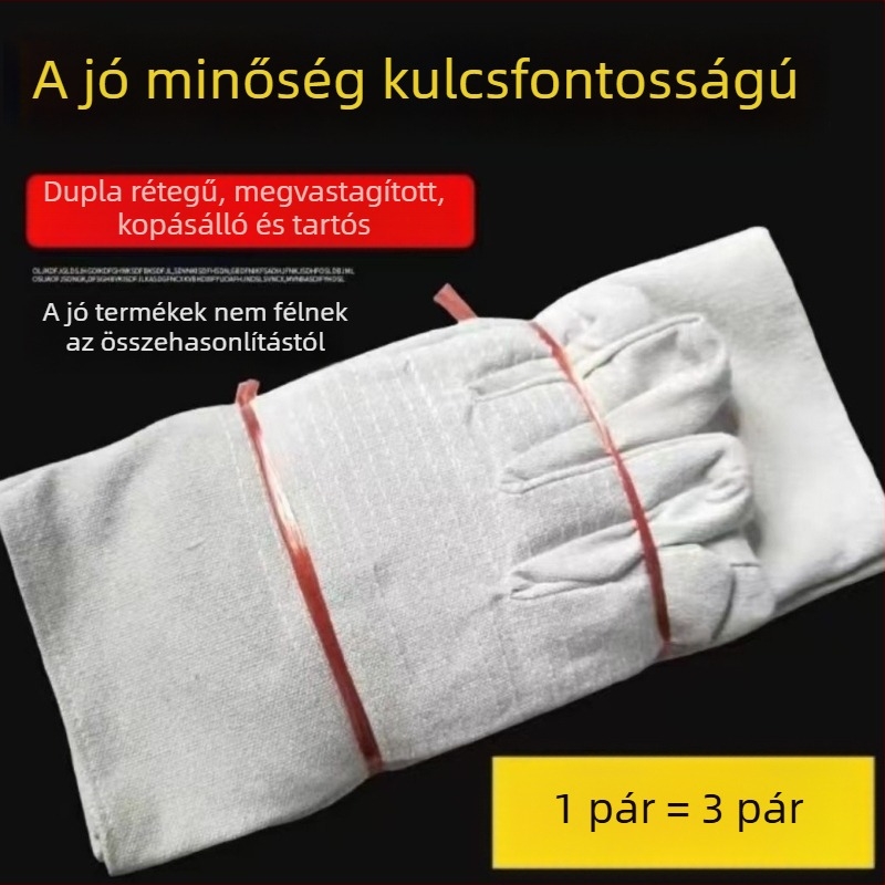 24 szálas vastagított kopásálló hegesztő kesztyűk, lélegzőek