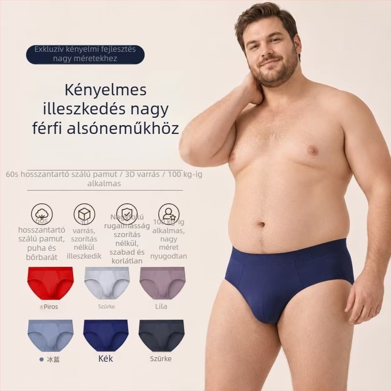 Férfi pamut alsónadrág, légáteresztő, középmagas derekú, könnyű kötött anyag