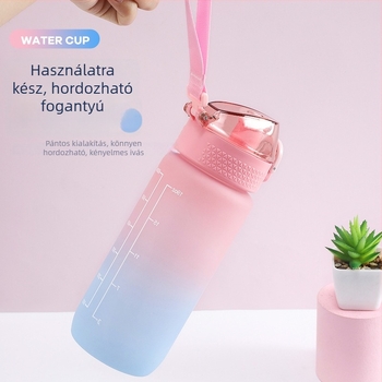 600 ml gradientes sportos vizes palack, matt felület, űrhöz ihletett dizájn, hordozható edzéshez