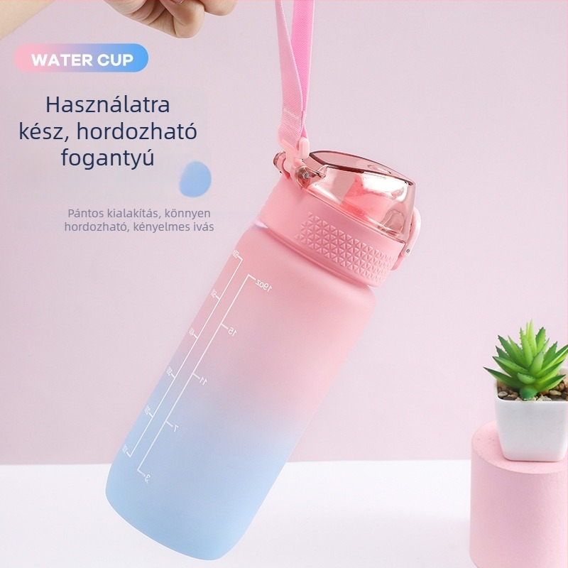 600 ml gradientes sportos vizes palack, matt felület, űrhöz ihletett dizájn, hordozható edzéshez