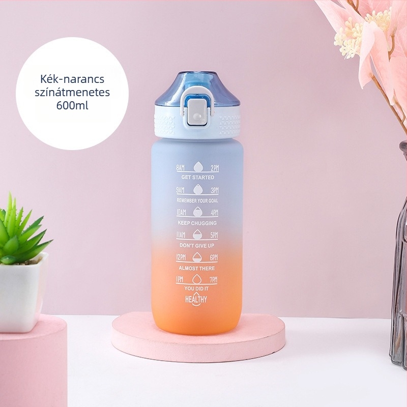 600 ml gradientes sportos vizes palack, matt felület, űrhöz ihletett dizájn, hordozható edzéshez