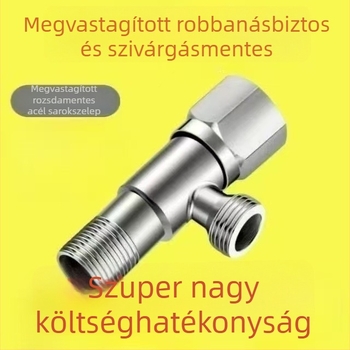 304 rozsdamentes acél háromszög alakú szelep meleg- és hideg vízhez, bojler bemenet- és kimenet csőhöz, záró szelep, nyolc alakú szelep
