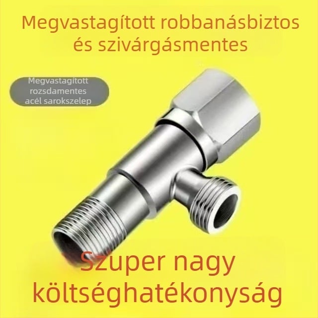 304 rozsdamentes acél háromszög alakú szelep meleg- és hideg vízhez, bojler bemenet- és kimenet csőhöz, záró szelep, nyolc alakú szelep