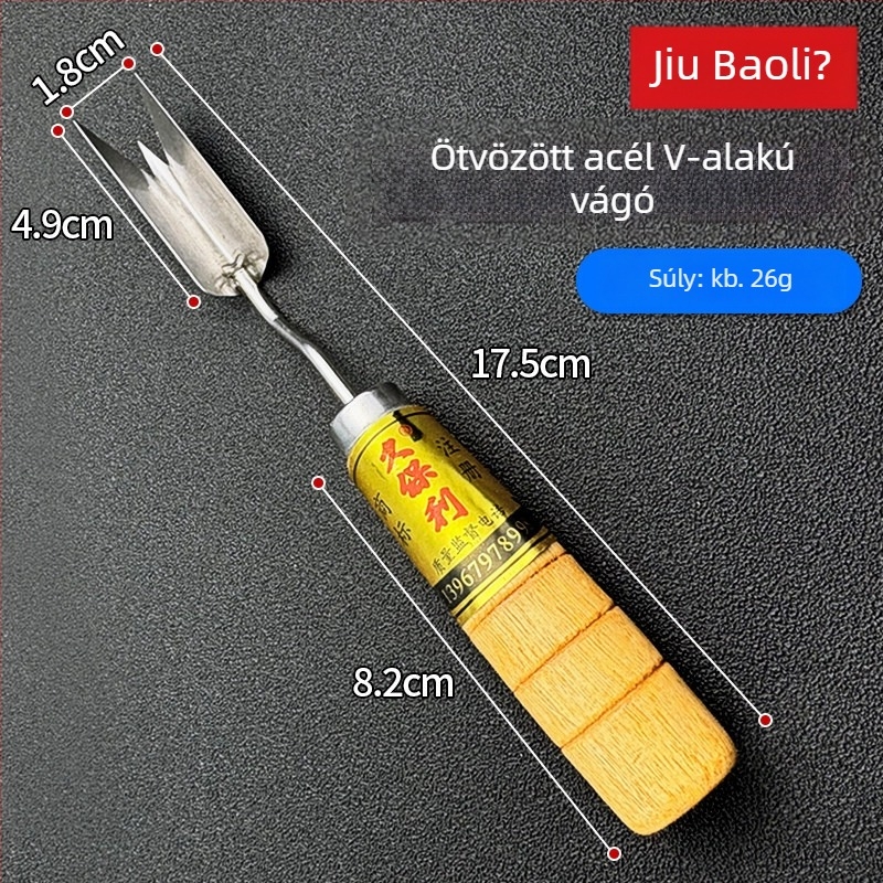 Kubori Ananász szem eltávolító három darabos készlet rozsdamentes acélból, gyümölcshámozóval, gyors szem eltávolítás, korrózióálló, könnyen tisztítható
