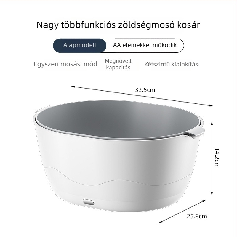 Elektromos zöldség- és gyümölcs mosókosár