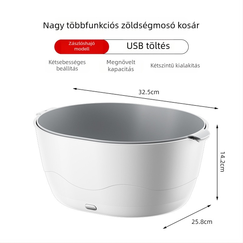 Elektromos zöldség- és gyümölcs mosókosár