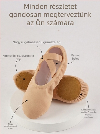 0113 Rugalmass anyagú tánccipő puha talppal, macska tappancs stílusú balettcipő, felnőtteknek, modern tánc és jóga