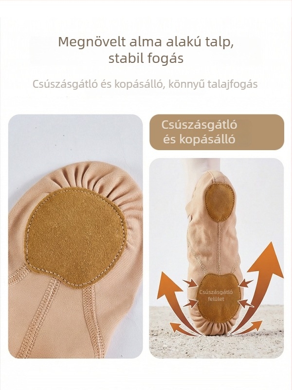 0113 Rugalmass anyagú tánccipő puha talppal, macska tappancs stílusú balettcipő, felnőtteknek, modern tánc és jóga