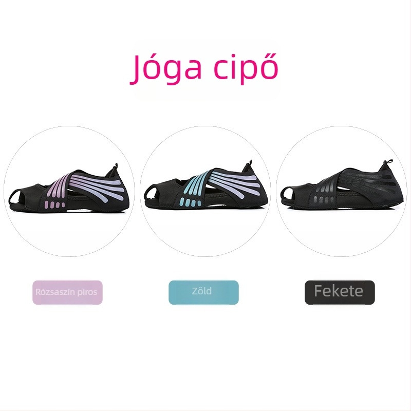 Női jóga cipő, csúszásmentes puha talppal, Pilateshez, ötujjas jóga zoknik