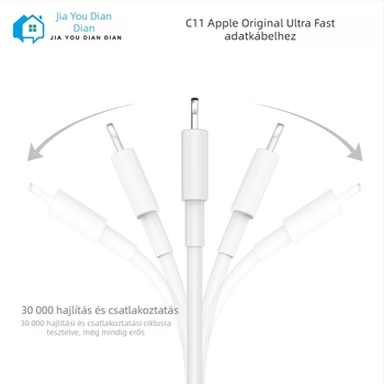 Jiayou Diandian eredeti Lightning adatkábel intelligens chippel iPhone 6-14 sorozathoz, G-C11, fehér