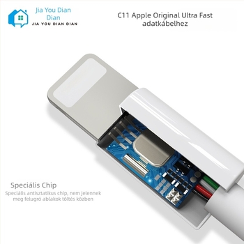 Jiayou Diandian eredeti Lightning adatkábel intelligens chippel iPhone 6-14 sorozathoz, G-C11, fehér
