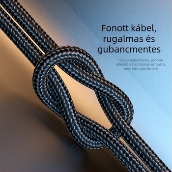 6A 4 az 1-ben szövött töltőkábel iPhone 16-hoz és Huawei eszközökhöz, USB-C/Micro USB/Mini USB gyorstöltés, hossz 1,2 m