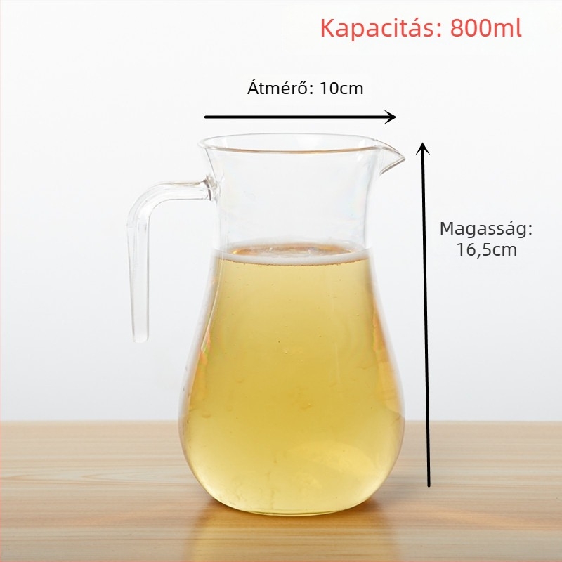 Akril dekantőr fogantyúval, átlátszó likőr- és gyümölcslé adagoló, kapacitás 1000 ml felett