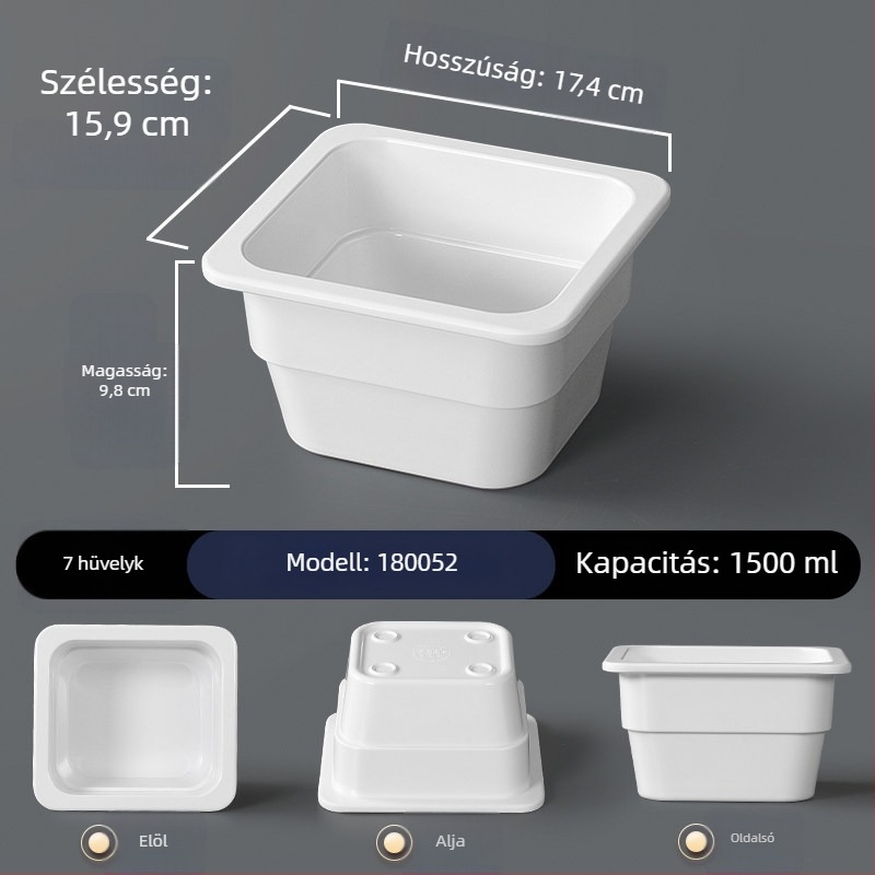 Melamin tálaló tál forró pothoz, fehér téglalap alakú tál