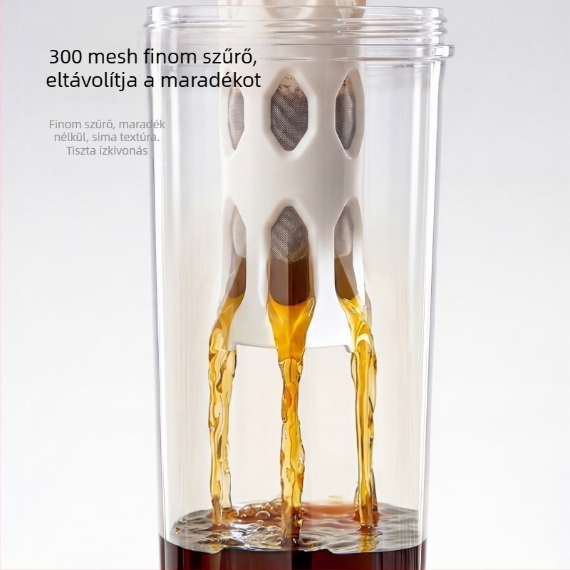 Hideg brew kávé kanna 1000 ml – nagy kapacitás, gyümölcstea, fekete kávé és hideg víz számára; hordozható
