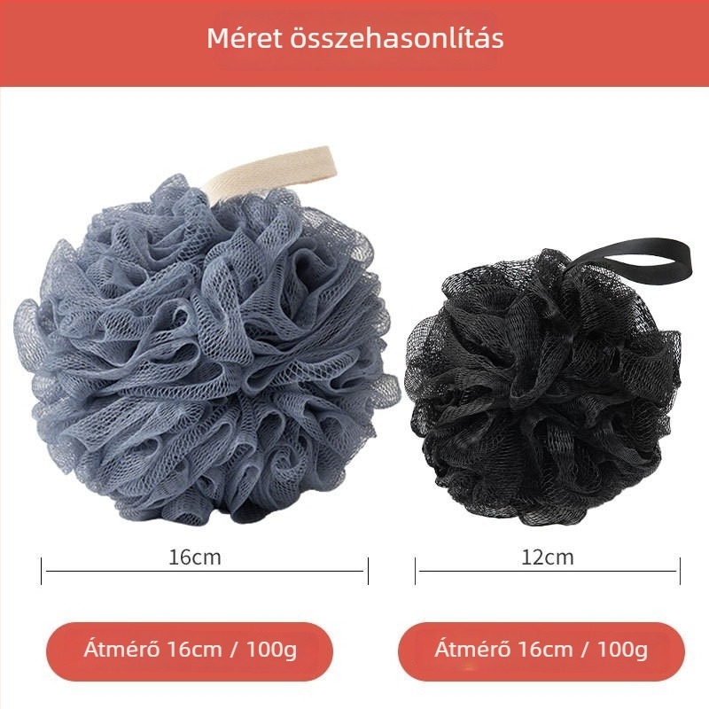 100 g-os extralarge puha fürdőlabda dörzsöléshez és habosításhoz, férfiaknak