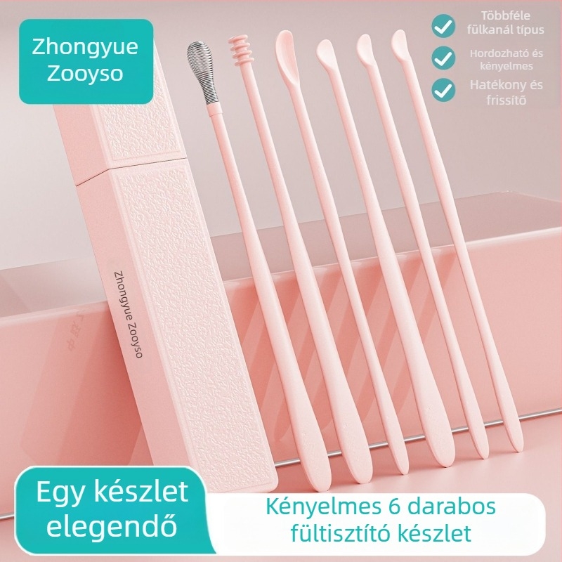 Zhongyue spirálos fülzsír-eltávolító eszközök hat darabból álló készlet