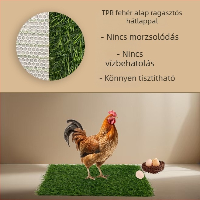 Mosható tyúkfészek matrac műfűvel, tyúkólhoz, szimulált fű az tojásrakáshoz