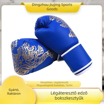 Légáteresztő Muay Thai boxkesztyűk felnőttek és gyerekek számára, edzőkesztyű PU, modell QJ-1