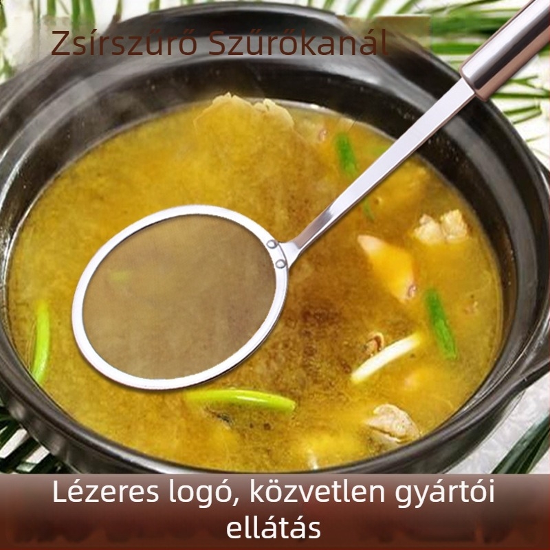304 rozsdamentes acél olajszűrő kanál, ultrafin szűrő, forró fazék és konyha