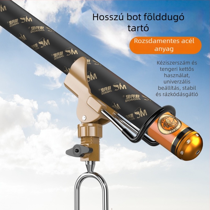 Rozsdamentes acélból készült horgászbot tartó — univerzális, többirányú állvány