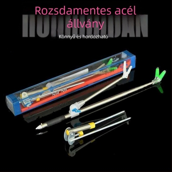 2,1 m-es összecsukható rozsdamentes acél horgászbot tartó torony-stílusú állvánnyal – kettős használat